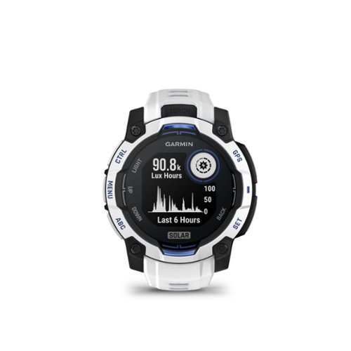 Garmin Instinct 3 Solar GPS Smartwatch 45 mm Fiber-reinforced Polymer - Whitestone with whitestone/bolt blue silicone band - (2025) HOW TO BUY