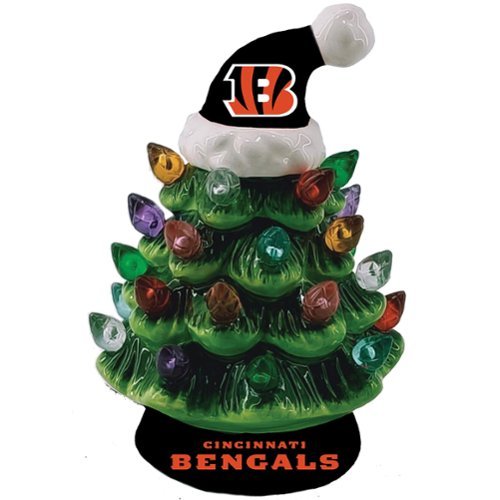 Evergreen Enterprises - Cincinnati Bengals 8" Light Up Ceramic LED Christmas Tree - Multicolor-Front_Standard 
