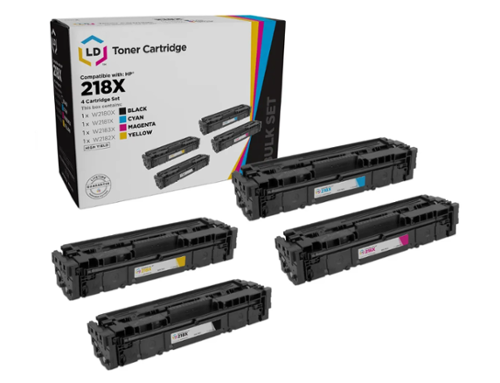 LD Products - Compatible Toner Cartridge Replacements for HP 218X 218 Set HY (4PK, B, C, M, Y) - Black|Cyan|Magenta|Yellow-Front_Standard 