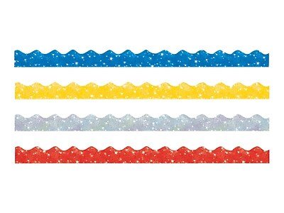 Trend Enterprises - Trend Terrific Trimmers 1560" Borders/Trim, Sparkle 40/Pack (T-92901) - Blue/Silver/Yellow/Red