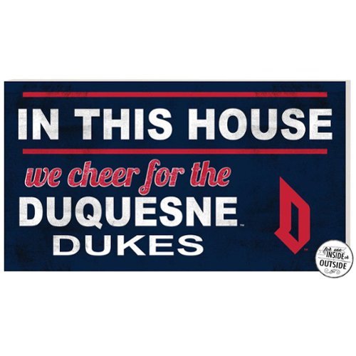 Jardine - Duquesne Dukes 11'' x 20'' Indoor/Outdoor In This House Sign - Navy-Front_Standard 