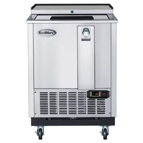 Front. Koolmore - 25 in. Commercial Bottle Cooler in Stainless-Steel with Built-In Opener, ETL Listed, 5 cu. ft. (KM-BOC25-SS) - Stainless steel.