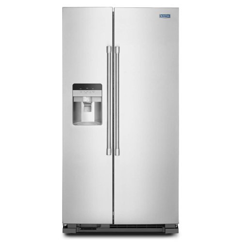 Maytag - 24.5 Cu. Ft. Side-by-Side Refrigerator - Fingerprint-Resistant Stainless Finish-Front_Standard