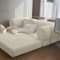 KERDOM - 78 Inch W Sectional Modular Sofa, 3-4 Person Corduroy Sofa Bed Foldable, High Rebound Density Sponge Sofa, Block Couch - Pearl White-Front_Standard