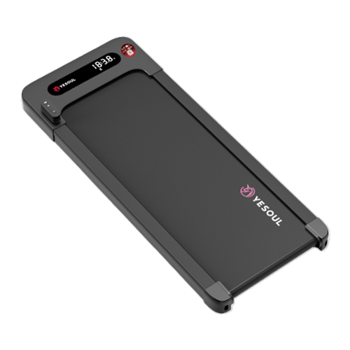 Yesoul - W2 Walking Pad, 41.5"× 15.5" wide running belt, app, remote control, 3.5P motor, advanced cushioning for knee protection - Black-Front_Standard 