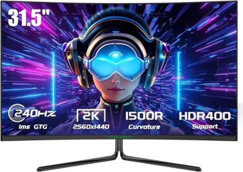Titan-army - C32C1S Curved 31.5” Gaming Monitor, IPS 1ms 240Hz 2K QHD FreeSync 95% DCI-P3 with HDR400 (DisplayPort, HDMI) - Black
