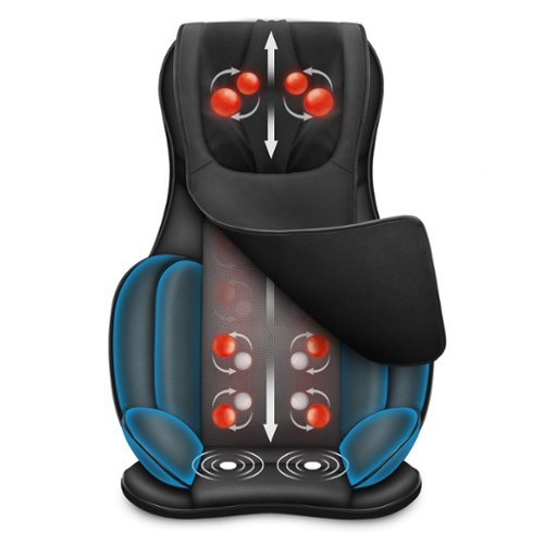 Snailax - Full Body Massage Chair Pad, Shiatsu Neck Back Massager with Heat & Compression - Black-Front_Standard 
