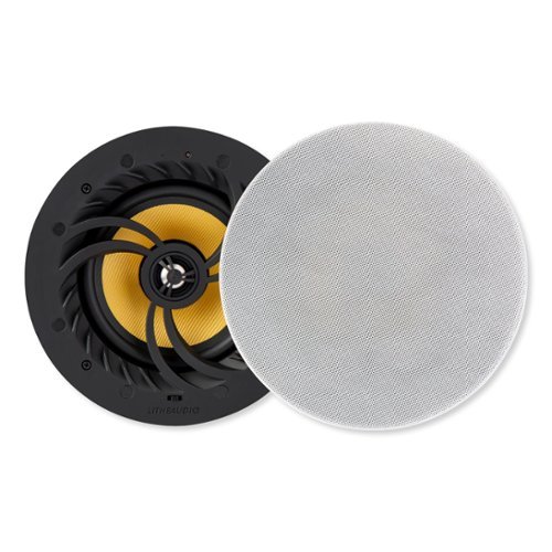 Lithe Audio - All-in-one Wi-Fi Ceiling Speaker (Pair) - Black-Front_Standard 