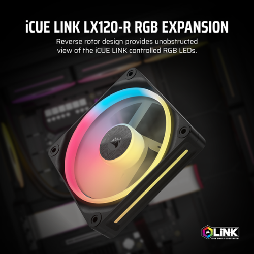 CORSAIR iCUE LINK LX120 R RGB 120mm PWM Reverse Blade Computer