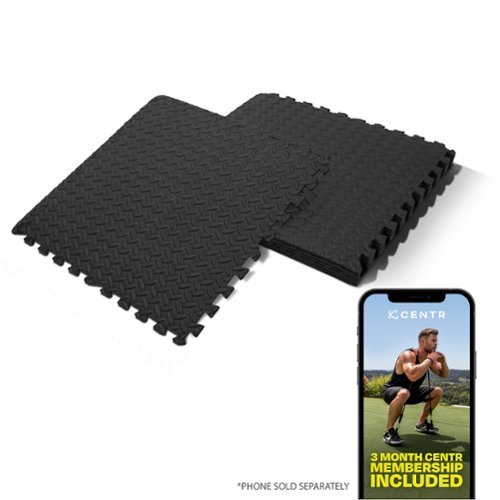 Centr - Gym Flooring Exercise Mats - 48 Sq Ft - Black