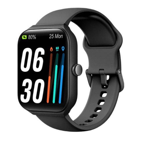 Stock Preferred - Waterproof Bluetooth Smartwatch with Alexa, Fitness & Health Tracker for iPhone & Samsung - Black - (2024)-Front_Standard 