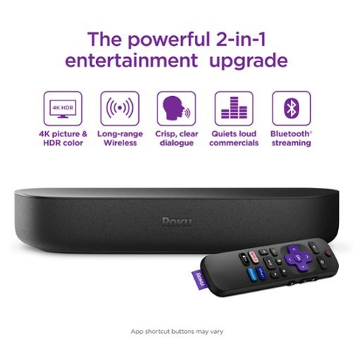 Roku Streambar Powerful 4K Streaming Media Player, Premium Audio, All in One, Voice Remote and TV controls - Black GLOBAL SHIPPING