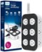 Philips - Surge Protector, 12 Outlet, 2 USB-A, 1 USB-C, 3000J, Braided Cord, 6ft - Dark Gray & Arctic White-Front_Standard