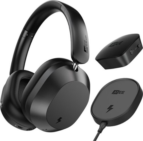 MEE audio - Cinema 3D Wireless TV Headphone System with Connect BT Transmitter and Over-the-Ear HP with ANC & Spatial Audio - Black-Front_Standard 