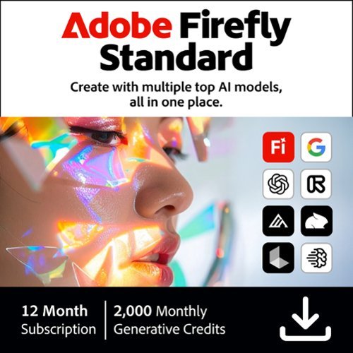 Adobe - Firefly Standard with 2,000 Monthly Generative Credits (1-Year Subscription) - Mac OS, Windows [Digital]