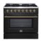 Forno Appliances - Galiano 5.36 Cu. Ft. Freestanding Dual Fuel Electric Range with Convection Oven - Black Door-Front_Standard