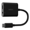 Belkin - 3.5mm Audio & USB-C Adaptor - Fast Charge Compatible USB-C Audio Adaptor for iPad Pro, Galaxy, Pixel, OnePlus & More - Black-Front_Standard
