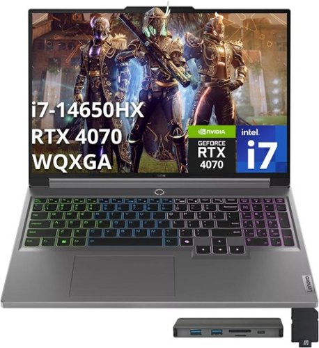  Lenovo - Legion 5 16&quot; 165Hz Gaming Laptop, Intel i7-14650HX,32GB DDR5,512GB SSD, GeForce RTX 4070,Win 11 Pro,256GB Dock Station - Gray