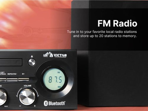 Victor Audio Victor Milwaukee Desktop Stereo System Silver VDTS