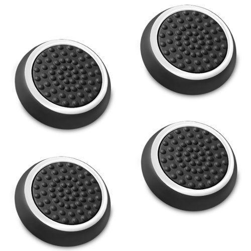 Fosmon - [2 Pair / 4 Pcs] For Nintendo Switch Thumb Grips, Switch Joycon Grip, Silicone PS5 Controller Thumb Grips, Black/White - Multicolored-Front_Standard 
