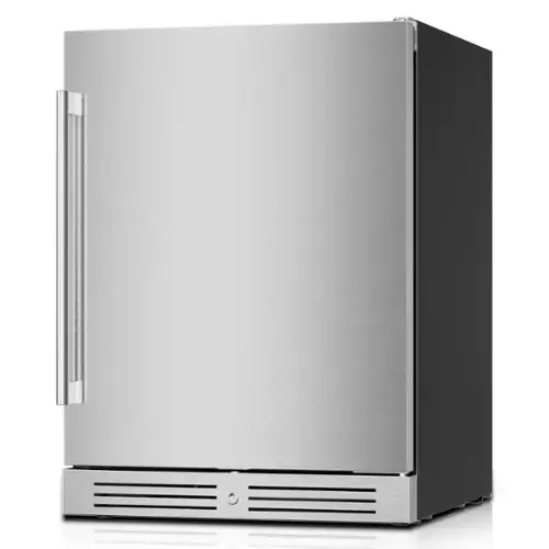 Front. Yeego - 24" Stainless Steel Beverage Cooler, Holds 160 Cans, Indoor/Outdoor Refrigerator - Stainless Steel.