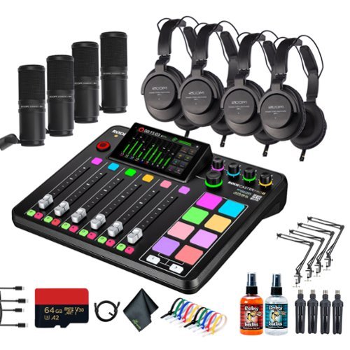 RODE - RODECaster Pro II + Headphones + Podcast Microphone + Mic Arm Stand + More (Bundle)-Front_Standard 