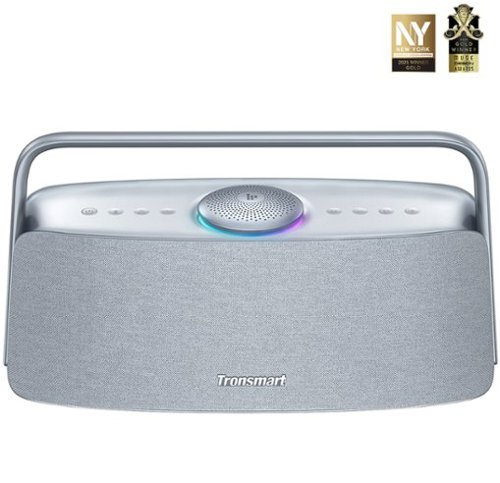 Tronsmart - Fiitune X30 Portable Bluetooth Speaker, Hi-Res Spatial Audio w/ Wireless 80W Sound, IPX6 Waterproof, 14H Playtime, EQ - Silver Gray-Front_Standard 