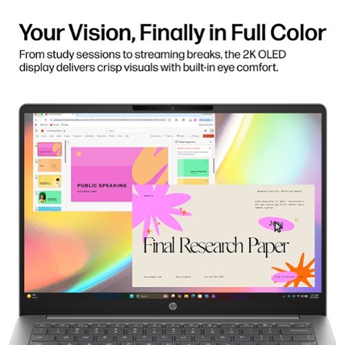 HP OmniBook 3 - 14 2K OLED Laptop - Snapdragon X (8-Core CPU) - 16GB Memory - 256GB SSD - Copilot+ - 41+ Hrs Battery Life¹ - Nouvelle Silver WORLDWIDE DELIVERY