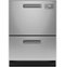 GE Profile - 24" Front Control Smart Built-In Double Drawer Dishwasher with Microban Antimicrobial Protection - Stainless Steel-Front_Standard