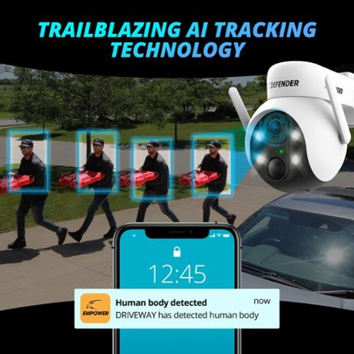Defender Solar Powered 4K AI Everwatch Wireless Security PTZ Camera with 3W Solar Panel, AI Detection, 3 Pack - White HOW TO BUY
