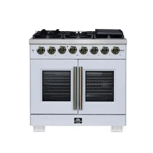Front. Forno Appliances - Capriasca 5.36 Cu. Ft. Dual Fuel Range with French Door Design - White.