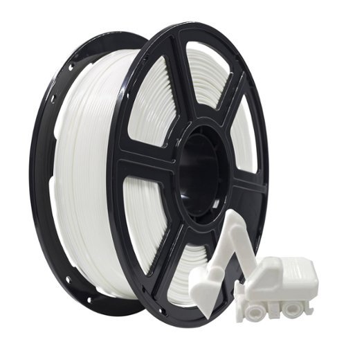 Flashforge - PLA Filament 1.75mm, 3D Printer Filament 1kg (2.2lbs) Spool, Dimensional Accuracy +/- 0.02mm - White-Front_Standard 
