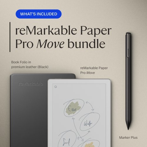 reMarkable Paper Pro Move - 7.3 Paper Tablet with Marker Plus and Premium Leather Book Folio - Black WORLDWIDE DELIVERY