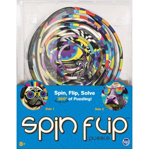 TCG Toys Spin Flip: Puzzle Hippy Dog & Cow- 2-In-1: Double-Sided Puzzle,Ages 8+ GLOBAL SHIPPING