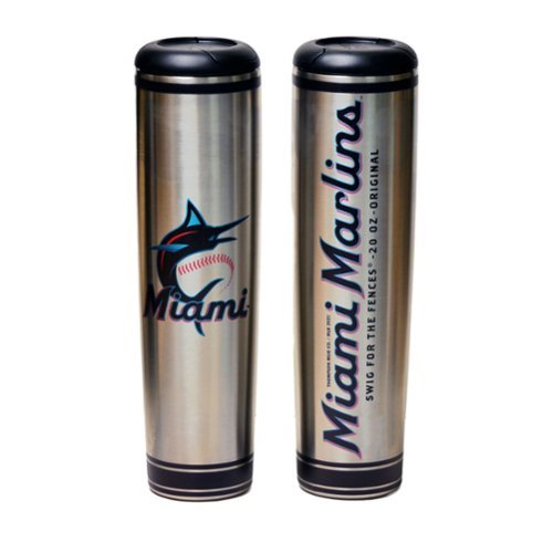 Dugout Mugs - Miami Marlins 20oz. Metal Bat Tumbler - Multicolor-Front_Standard 
