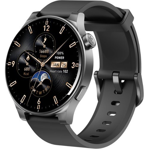 TOZO - S5 Smart Watch, 1.43" AMOLED Screen, 10-Day Battery, 100+ Sport Modes, Health/Sleep, Bluetooth Call, IP68, iOS/Android - Black - (2026)-Front_Standard 