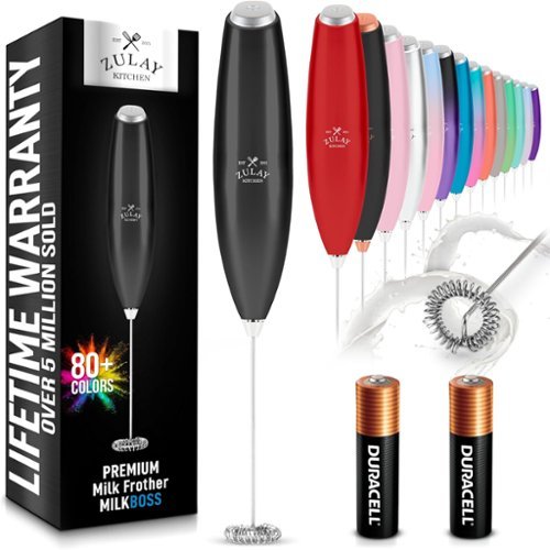 Zulay Kitchen Milk Frother Handheld Electric Whisk with AA
