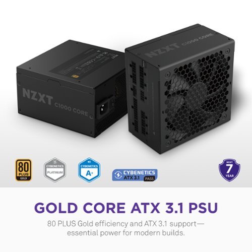 NZXT Gold Core 1000W ATX 3.1 / PCIE 5.1 80 Plus Gold Cybenetics Platinum Fully Modular Power Supply - Black GLOBAL SHIPPING