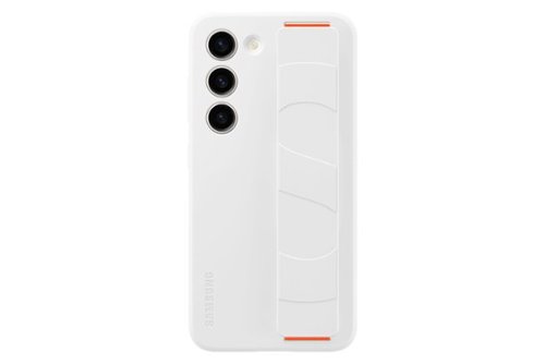 Samsung - Galaxy S23 Silicone Grip Case - White-Front_Standard 