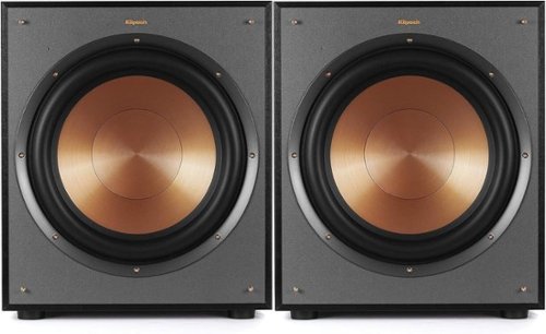 Klipsch - R-120SW 200 Watt Subwoofer Pair (2018) - Black Vinyl-Front_Standard 