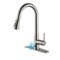 3-Spray Patterns Single Handle Touchless Pull Down Sprayer Kitchen Faucet with Deckplate Included-Front_Standard