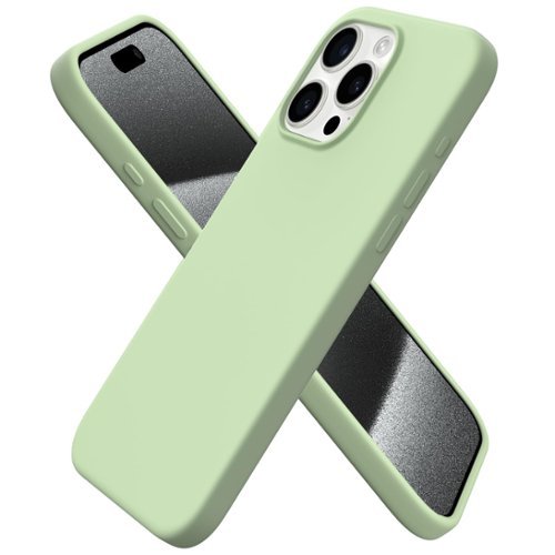 Ornarto - Compatible with iPhone 15 Pro Max Case 6.7", Slim Liquid Silicone Full Covered Protective Cover - Pistachio Green-Front_Standard 