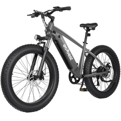 Actbest - Ranger Off Road Mountain Electric Bike Fat Tire Ebike w/ 65mi Max Range 28mph Max Speed 1400w Peak Power - One Size - Grey
