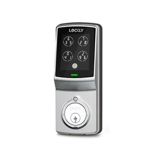 Lockly - Model 7S Deadbolt Smart Lock with Touchscreen/Key Access/Auto Lock/Bluetooth App Control - Satin Nickel-Front_Standard