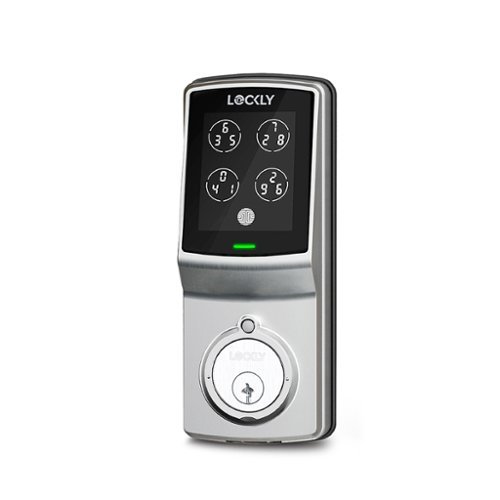 Lockly - Model 7S Deadbolt Smart Lock with Touchscreen/Key Access/Auto Lock/Bluetooth App Control - Satin Nickel