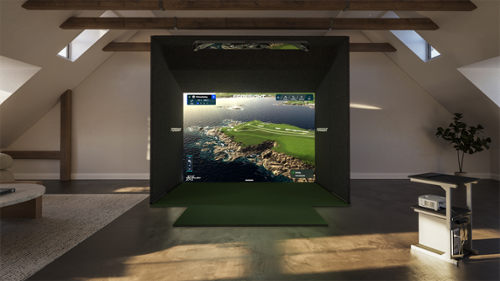 Foresight Sports - Complete Golf Sim Package w/ GCHawk Launch Monitor, 12ft Frame, with Frame Extension Projector, Gaming PC, Screen, & Mat - White