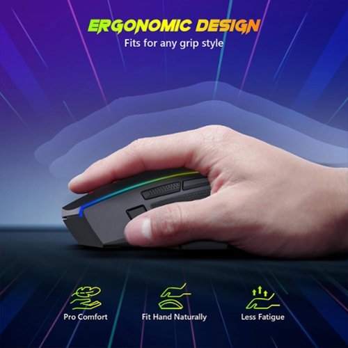 REDRAGON M814RGB-PRO Wireless Gaming Mouse, Tri-Mode, 8000 DPI, RGB, 8 Programmable Buttons, 250Hrs for PC/Mac/Laptop - Wired - Black SHOP ONLINE