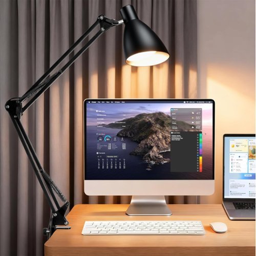 Dazzed Corner LED Desk Lamp,Metal Swing Arm Architect Lamps Black