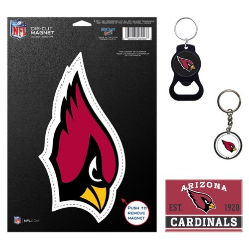 WinCraft - Arizona Cardinals 4-Pack Key Rings and Magnets Set - Multicolor-Front_Standard 