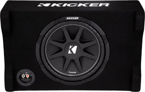 KICKER - Comp Down-Firing 12" Single-Voice-Coil 4-Ohm Loaded Subwoofer Enclosure - Black